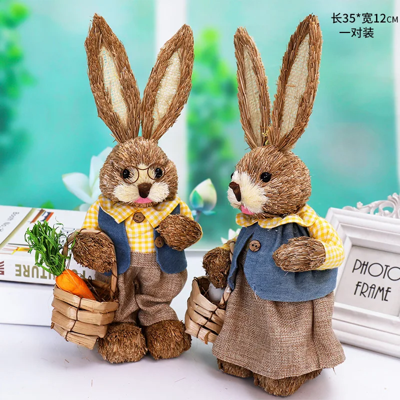 2022 Handmade Sisal Custom Easter Bunnies