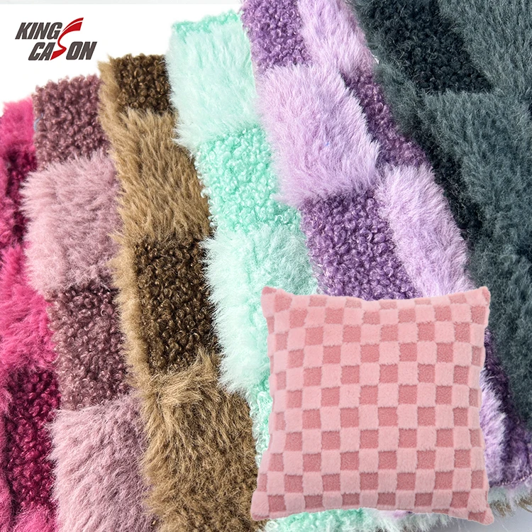 Kingcason Ear Designers Furry Fur Slippers Faux Bubble Carpet Felt Hat Bodies Fabric Elastic Sofa Cover Rabbit Fabric For Women