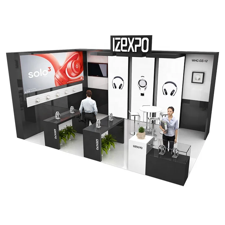 IZEXPO 30mins quick build 4*6m modular wooden exhibition stand for consumer electronics