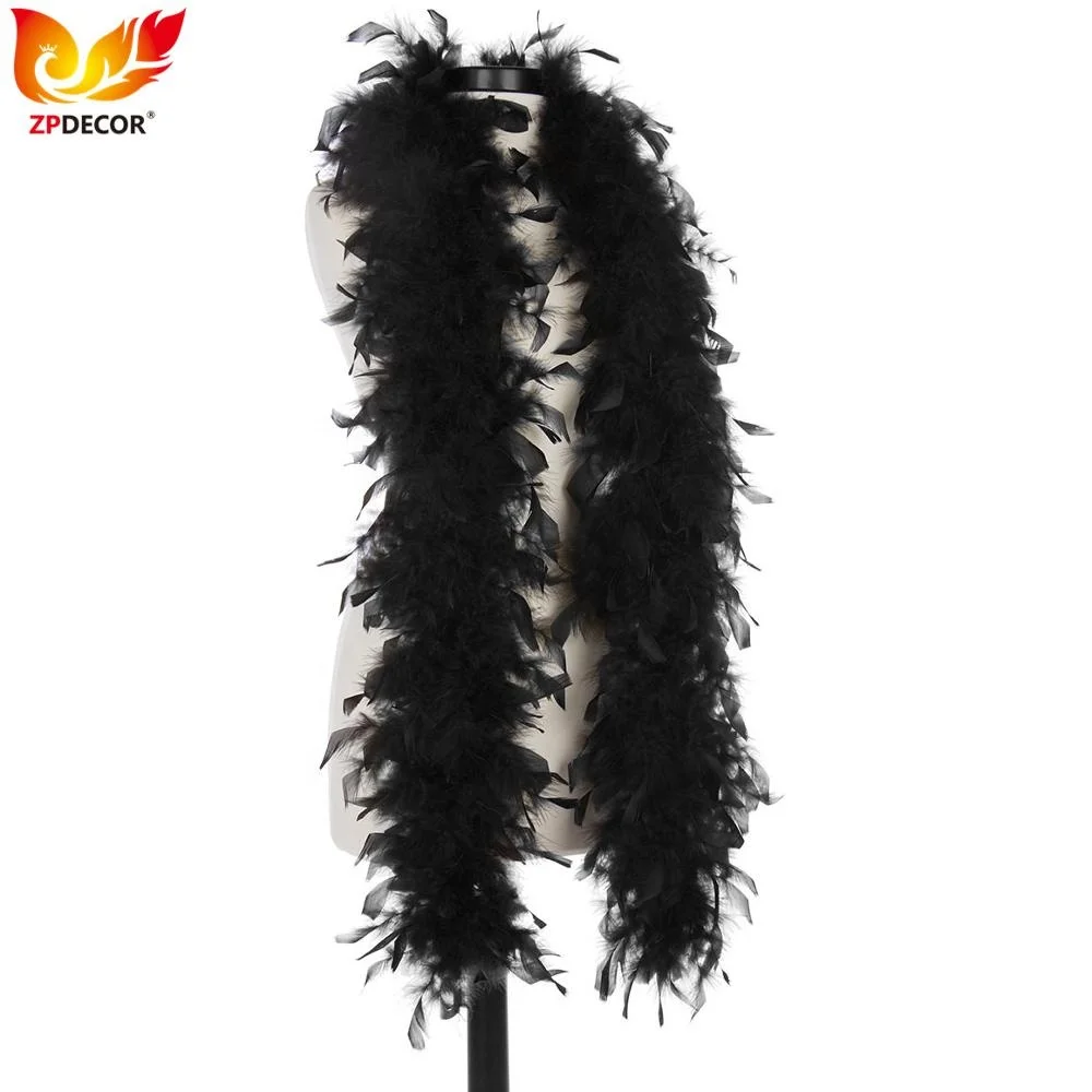Фабрика ZPDECOR оптовая продажа 80 граммов окрашенные черные перья чанделла хорошие шарфы для карнавала товары вечеринок
