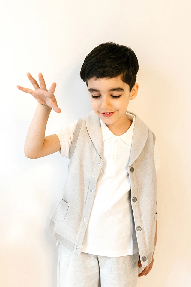  Шаль для мальчиков воротник жилет оптовая продажа школьный вязаный кардиган чистое производство Детский