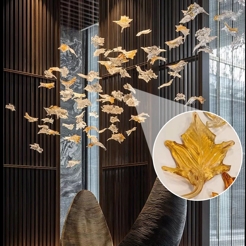 Отельные потолочные украшения K9 шар лист подвесная люстра стеклянные хрустальные детали для люстры