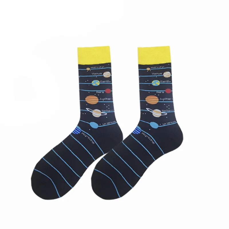 2022 Men Fashion Street Style Hip-hop Socks Male Trendy Plus Size Starry Sky Cartoon Socks