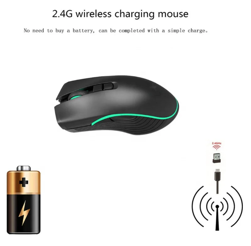 Fast Scrolling Optical Chargeable Computer Wireless Gaming  Mouse