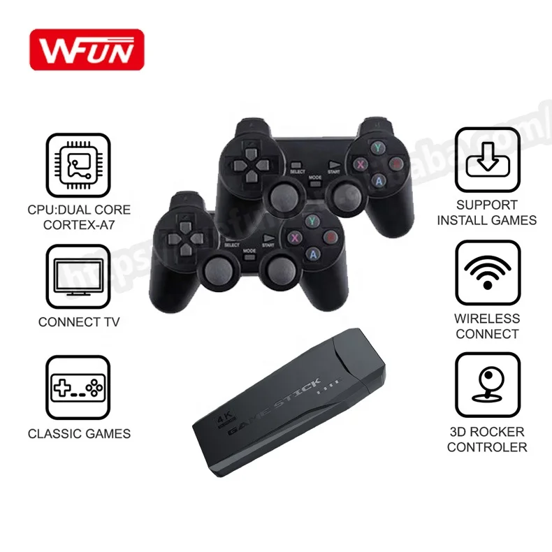 Игровая консоль WFUN M8 Lite 10000 игр 4K 2 4 ГГц беспроводной контроллер для эмулятора PS1/SNES