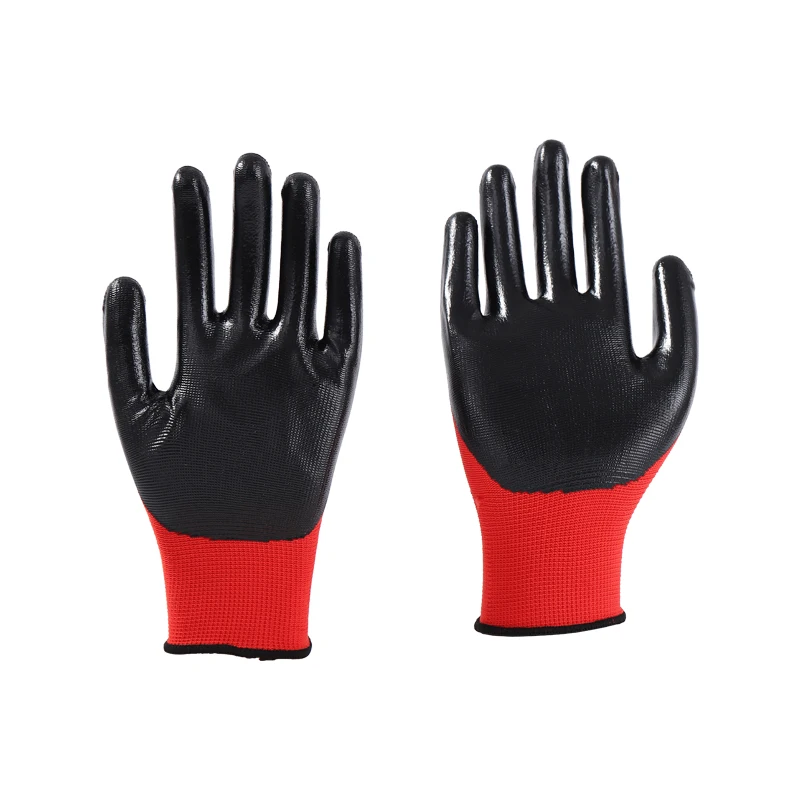 Competitive Price Work Protective Rough Thick Nitrile Coated Gloves