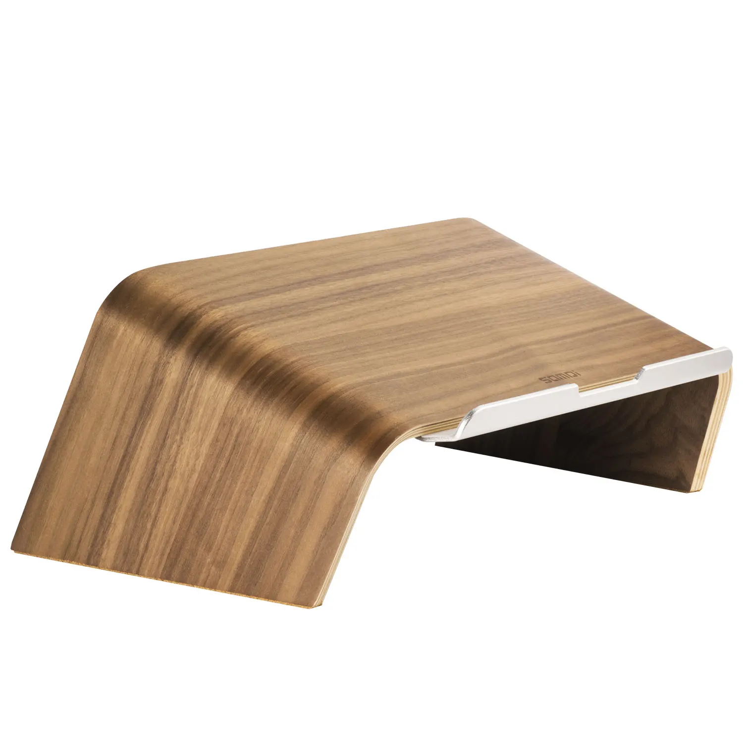 SAMDI Wooden Walnut Birch Slant Computer Screen Stand Heighten Laptop Computer Bracket Stand