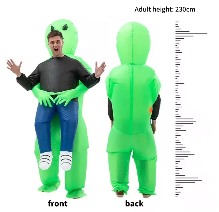 Amazon Kids Halloween Ghost Inflatable Monster Costume Scary Green Alien Cosplay Costume Blow Up Cosplay Costume