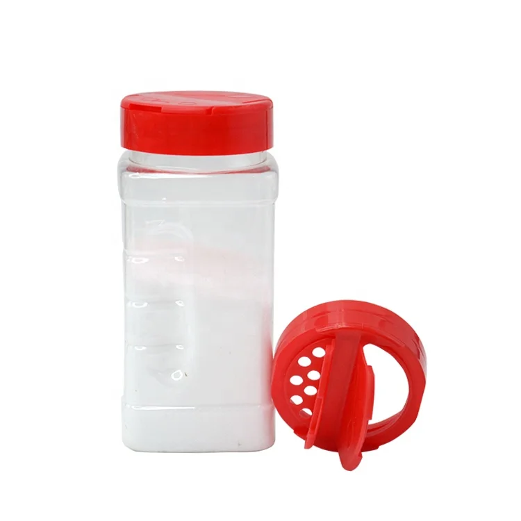 500ml square PET plastic spice shaker seasoning jar salt pepper shaker bottles seasoning container with 63mm lid