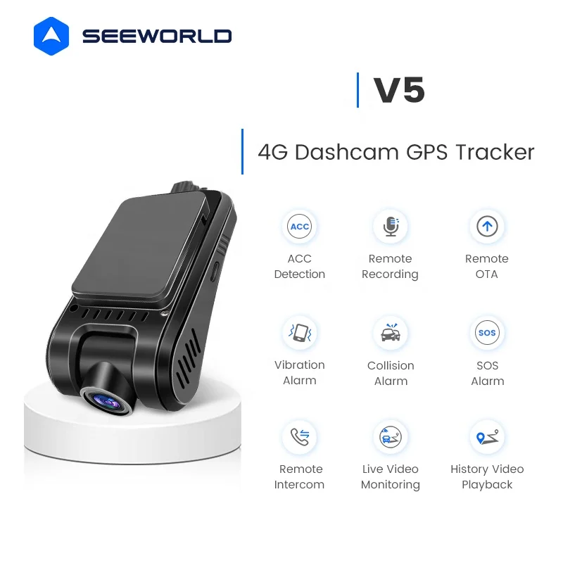 4G Dash Cam Commercial Use with GPS Tracking Monitoring System Fleet Management Dashcam Support Front View Locator