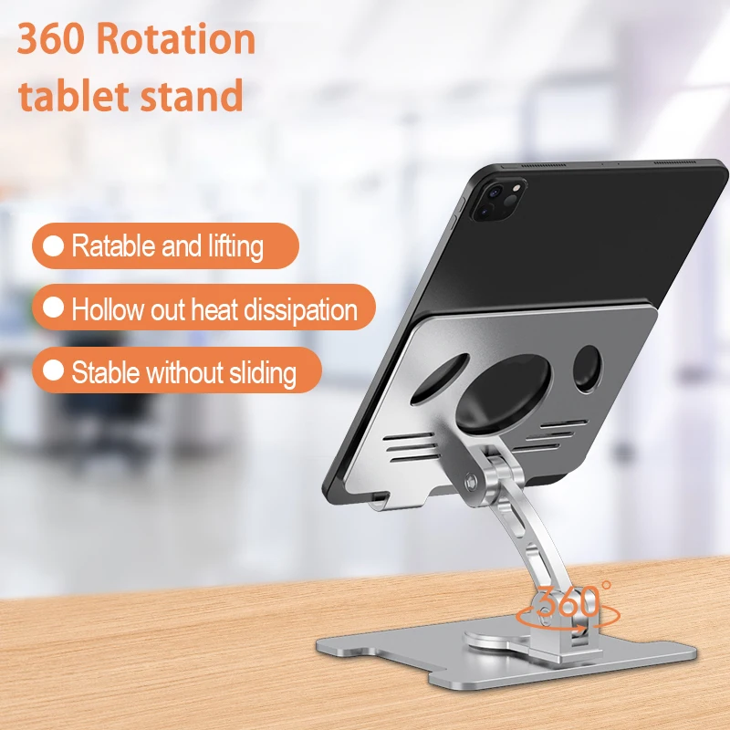 360 Free Rotation Folding Tablet Display Stand Aluminum Desktop Adjustable Mobile Stand Phone Holder For Ipad
