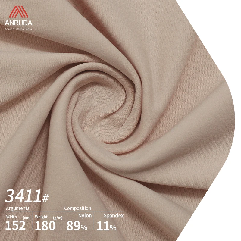 A3411 OEM ODM 4 Way Stretch Elastane 180GSM 89 Nylon 11 Spandex Single Jersey Knitted Fabric for Underwear