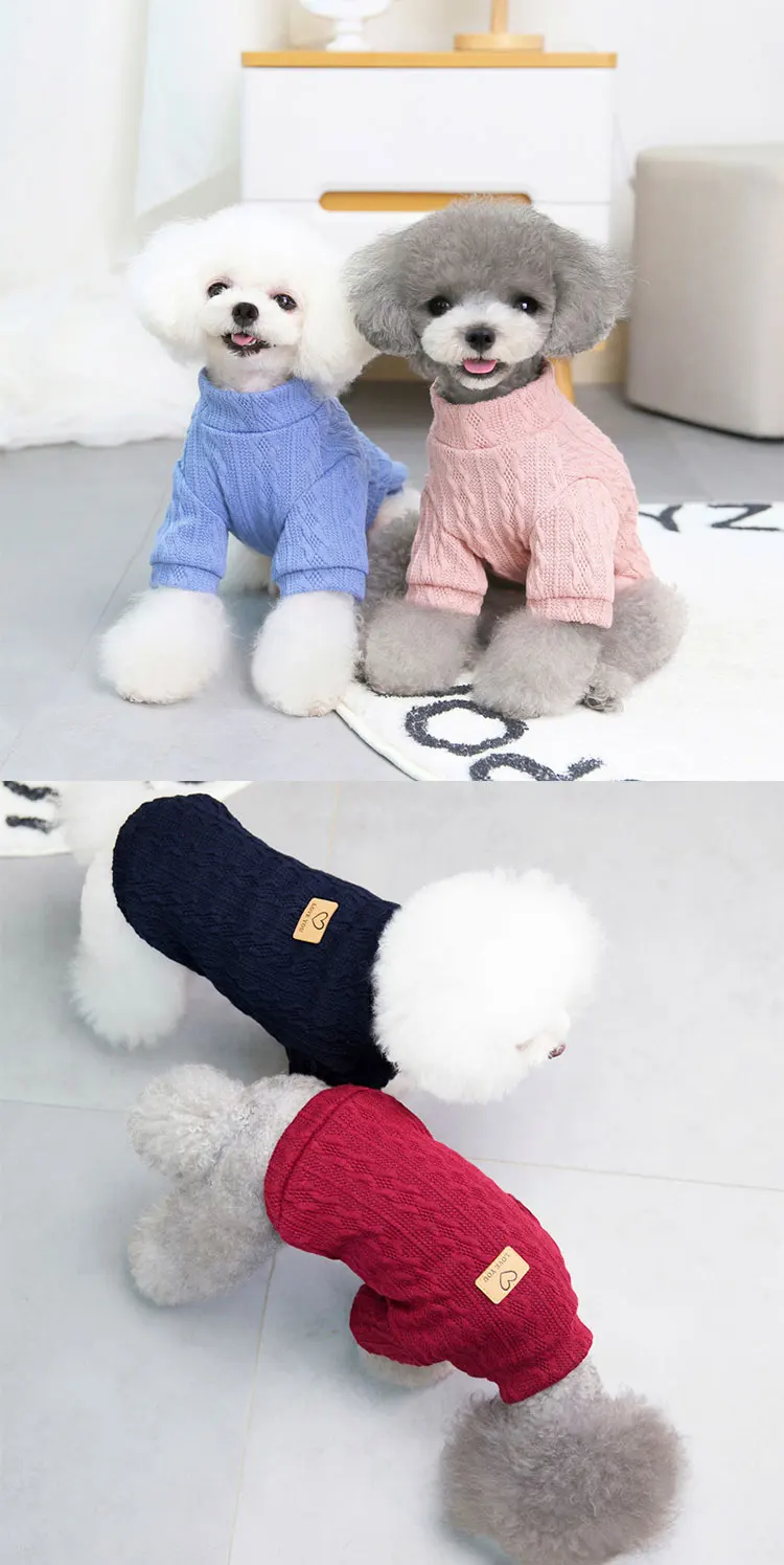 Spring Cute Fashion Medium Small Pet Clothes Poodle Pomeranian Dog Knitting Coat