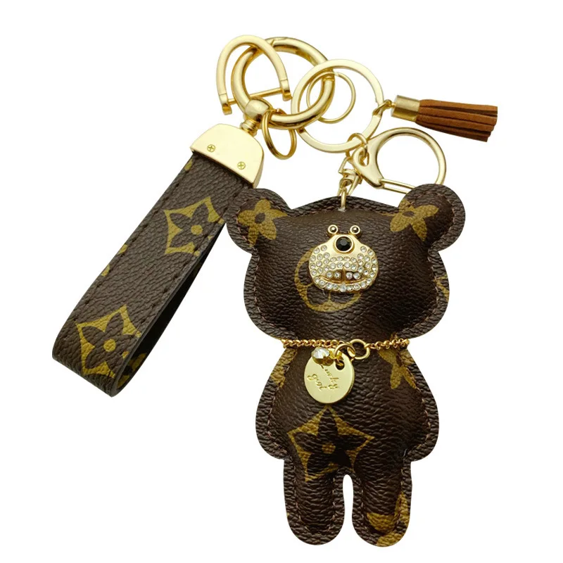 Изготовленные на заказ брелки с изображением чудо-женщины, высококачественный кожаный медведь, оптовая продажа