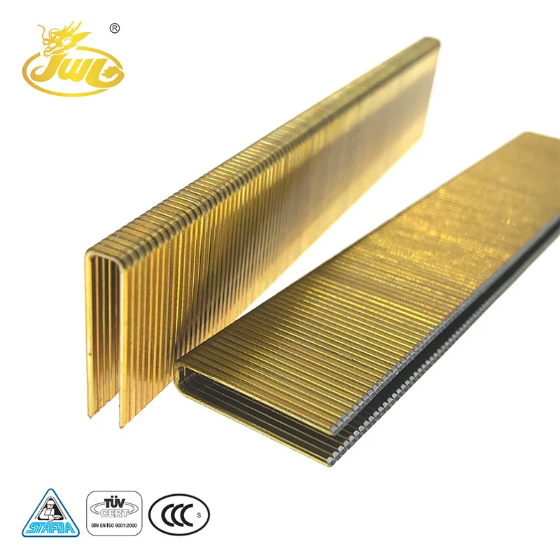 Оптовая продажа Китай новейший OEM золотой цвет стандарт 18GA u-тип мебель скобы