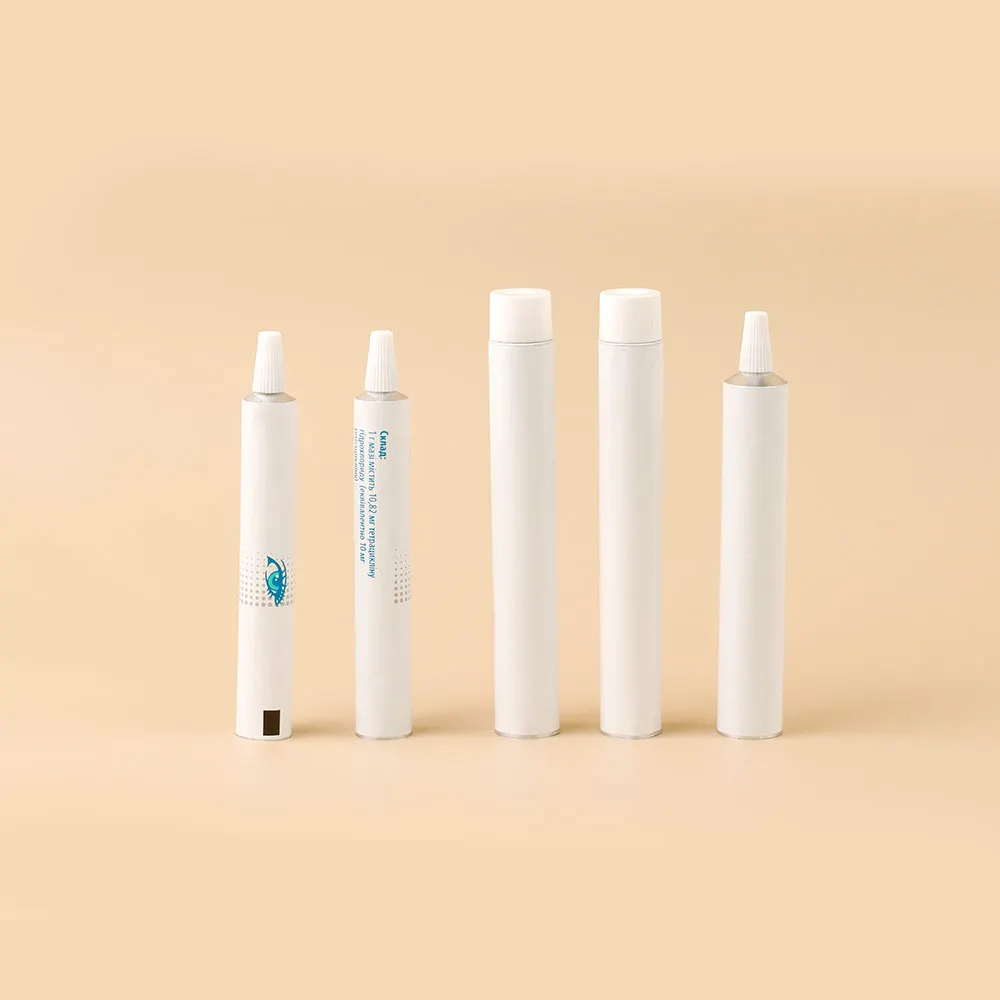 Six Color Soft Aluminum Adhesive Tubes Packaging With Extended Plastic Nozzle