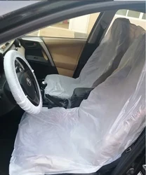 Universal 5 in 1 set Car Disposable PE Plastic Seat Cover Clear Plastic Seat Covers for Cars