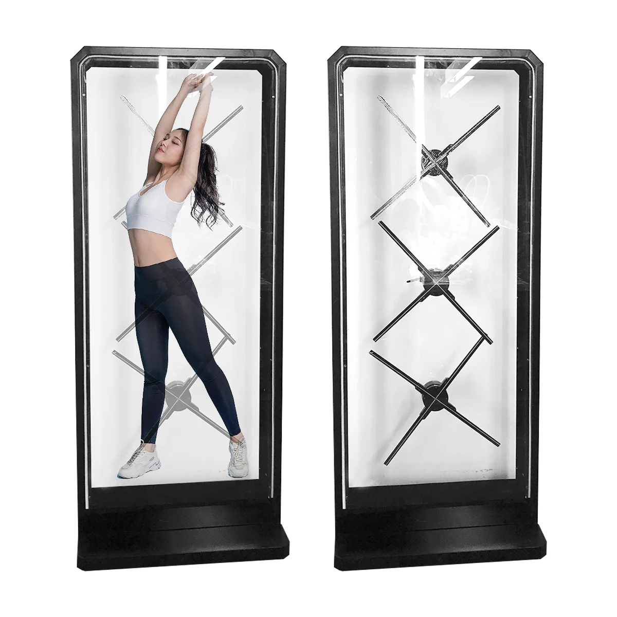 1*3 65Cm Holographic Fan Splicing Human Size Cabinet Projector 3D Hologram Advertising Fan 3D Hologram Projector