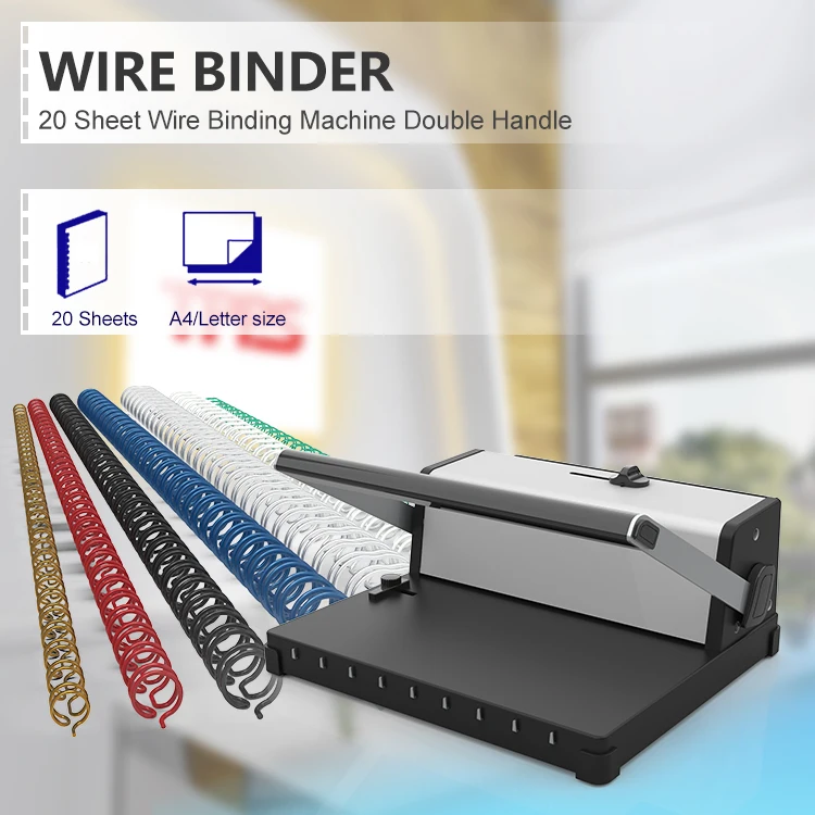20 sheet double wire 3:1 binding machine office notebook binding machine for A4 paper letter size