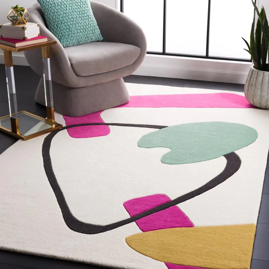 Decorative Modern Custom Acrylic Hand  Made Area Tufted Carpet wool room City rugs miracle goods for home