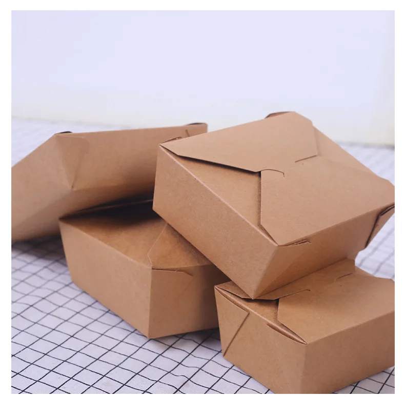 Manufacturing biodegradable takeaway hot food packaging kraft food paper box