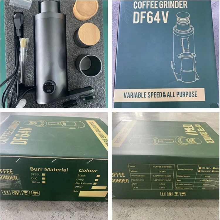 DF64V V2 кофемолка с переменной скоростью 50 г профессиональная Плазмой