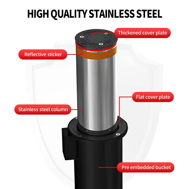 Shouweishen Anti-terrorist Automatic Rising Hydraulic Bollards Systems remote stainless steel bollards for driveways