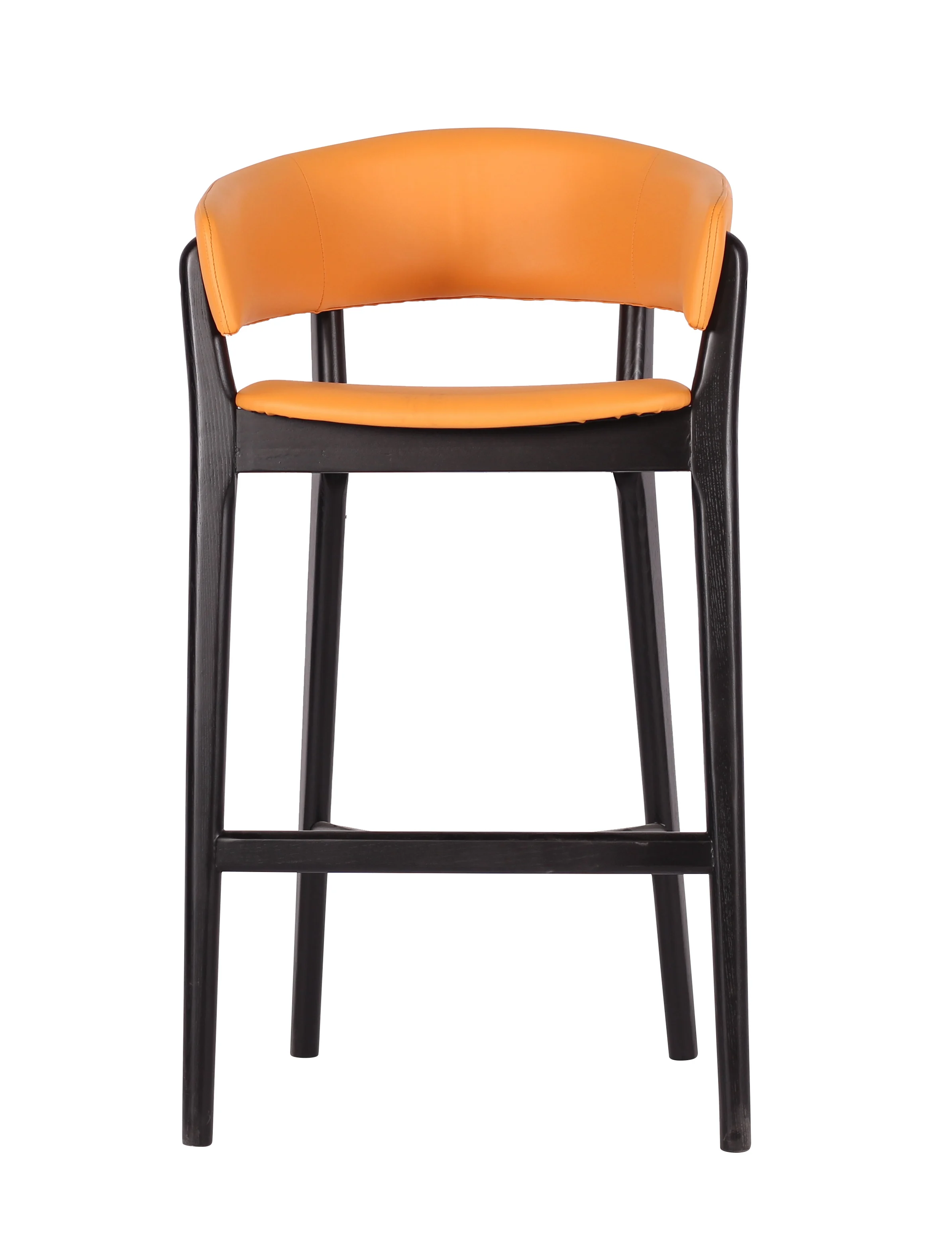 Morden wooden leather  PU bar chair High brown black nordic design bar chair restaurant  kitchen bar stools fabric chairs dining