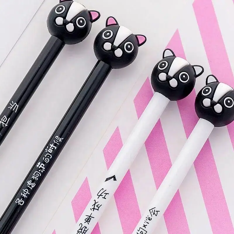 New arrival classic funny cartoon dog shape signature cheap plastic gel pens
