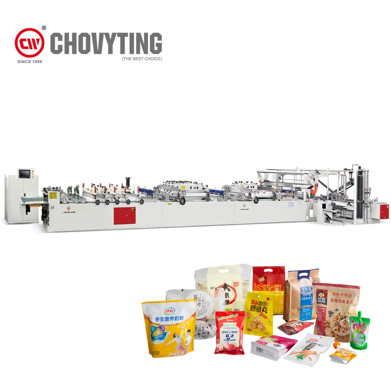 Food Packaging bag making machine laminated PE BOPP  Grape Bag Single film Stand up zipper plastic Pouch Making Machine