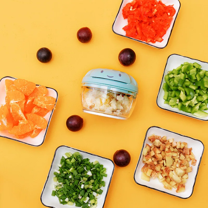 190ML Pull garlic artifact multi-function manual vegetable cutter meat grinder