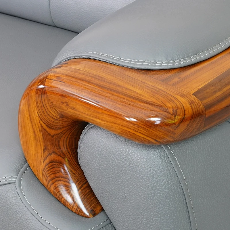 Modern Nordic Simple Design Leather Corner Sofa Set Reclining Light Luxury Solid Ebony Wood New Chinese Style Fabric Living Room