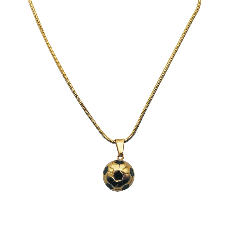 Soccer Necklace Golden Or Sliver Zinc Alloy Nickle Free Soccer Football Necklace