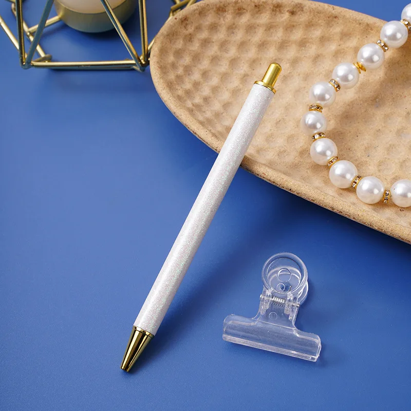 Diy Make No эпоксидный зажим UVDTF гелевая ручка обернуть персонализированные блестящие шариковые ручки белые сверкающие с