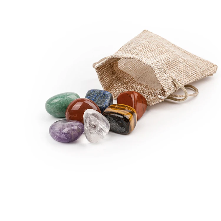Chakra Set in Bag Private Label Chakra Raw Crystals Healing Stones Naturel Stone Gemstone Trendy Europe Geometric 6 Bags Yase041