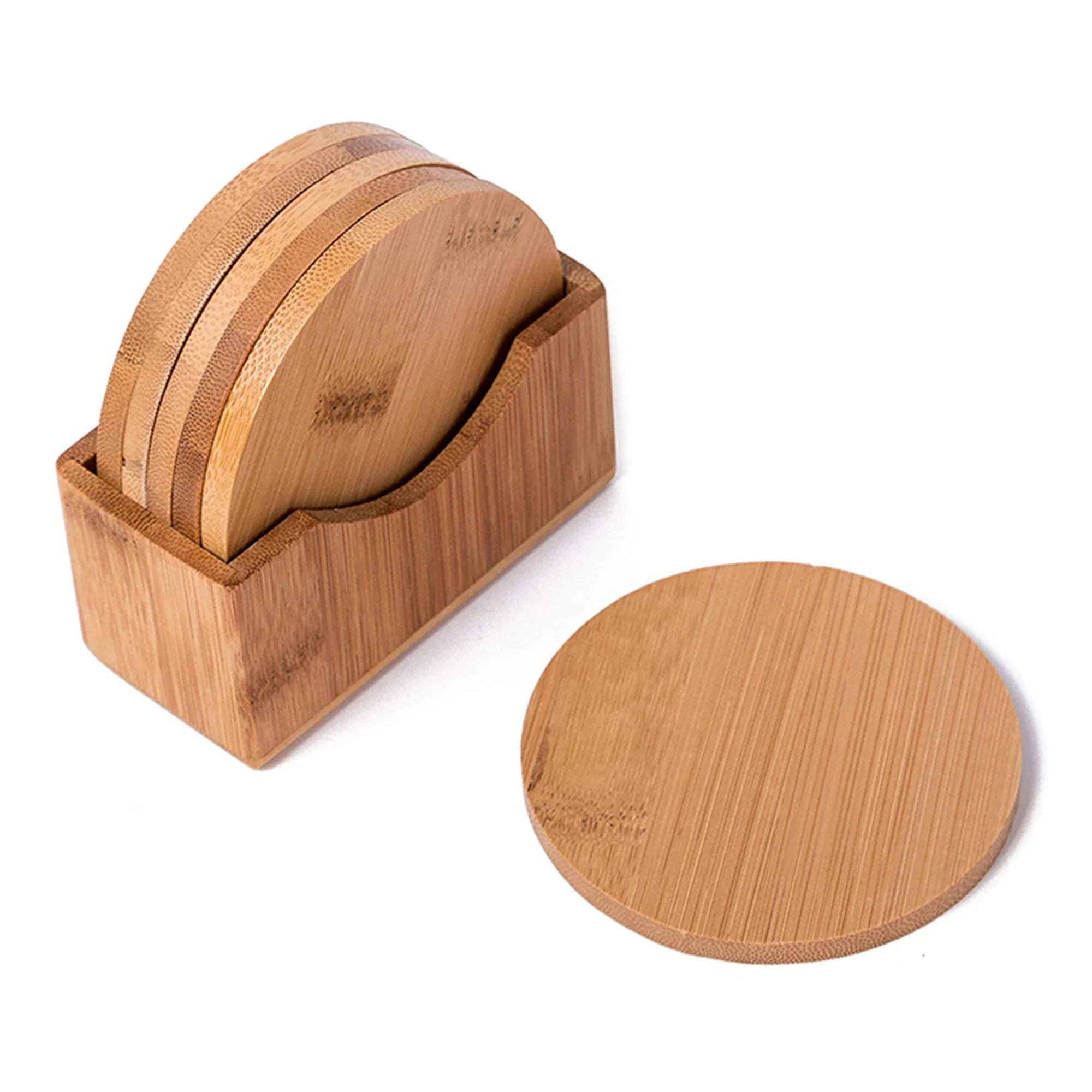 Custom Printing Logo Coffee Tea Beer Mug Cup Sublimation Bamboo Wooden Coaster For Drinks