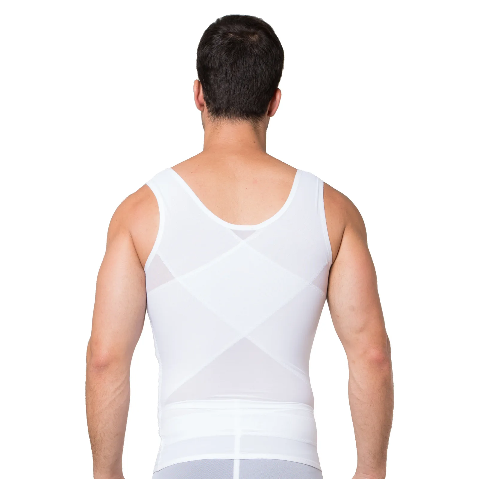 Майка мужская утягивающая, утягивающее белье, майка с крючками, без рукавов, для тренировок живота