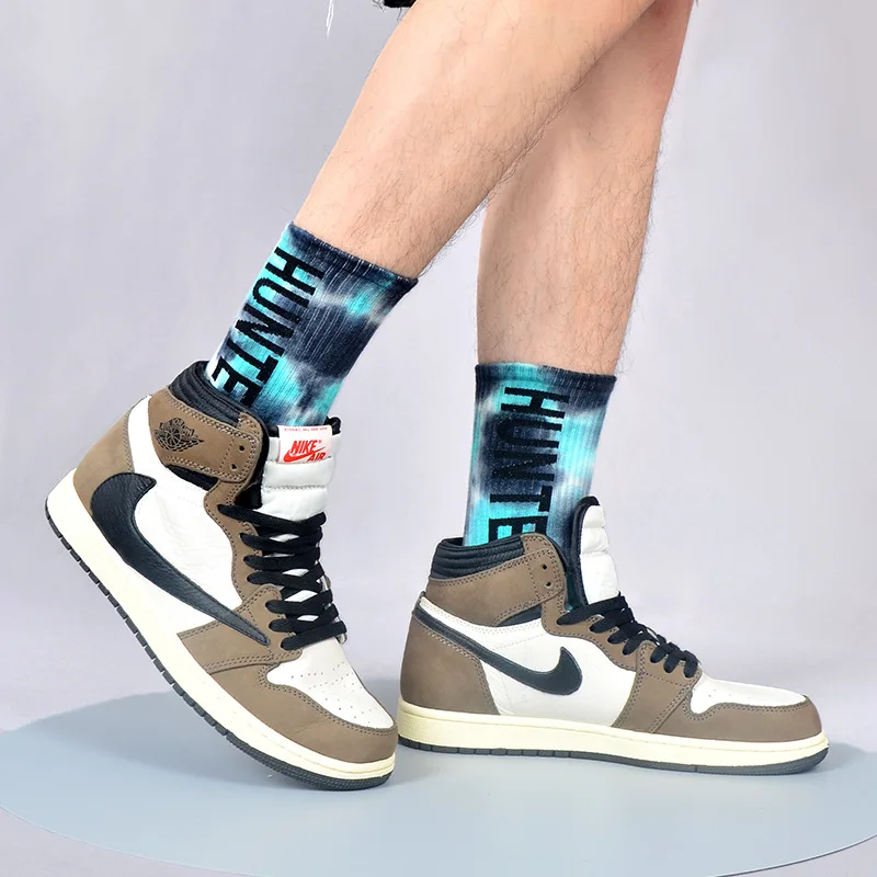 
High Quality terry new arrived cushion dye socks wholesale crew sport tie die novelty socks 
