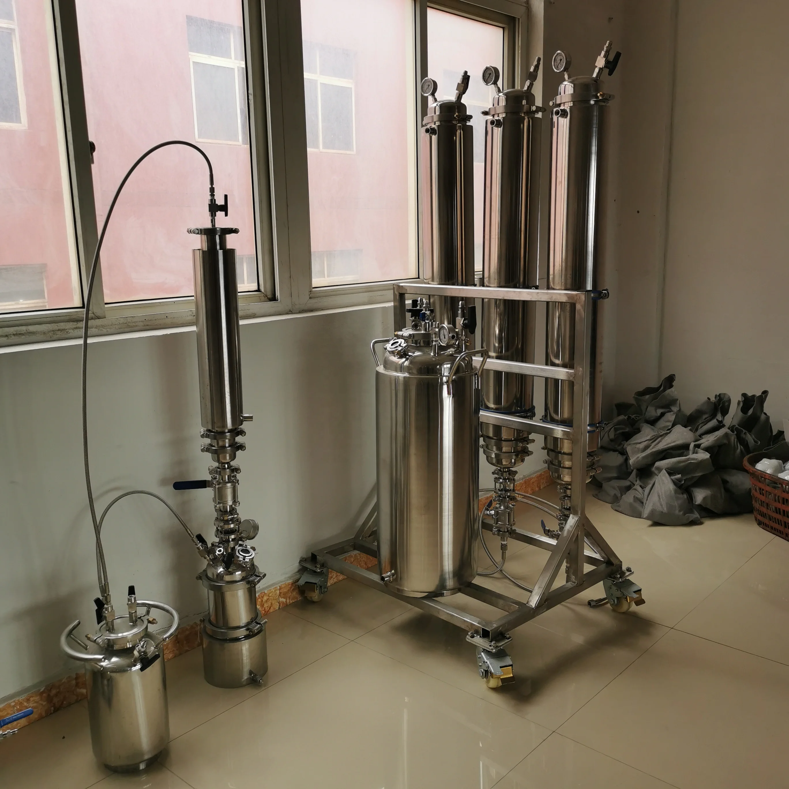 4lbs Double Dewax Columns BHO Closed Loop Extractor Machine