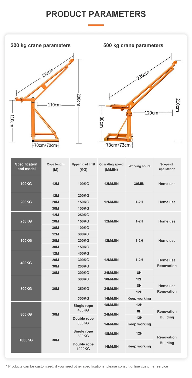 Wholesale Electric Hoist 300kg Small Lift Mini Crane Lifting Machine 1000kg Monkey Jib Cranes