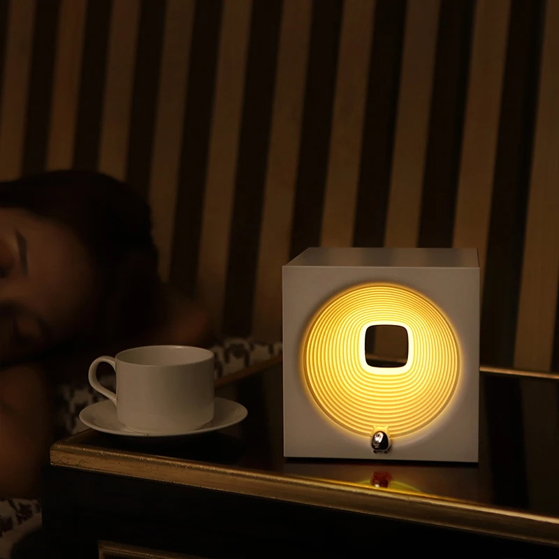 Creative Home Decoration Modern 1200mAh Rechargeable Time Machine Speaker Lamp Endless Dimming Portable Night Light for Sleep
