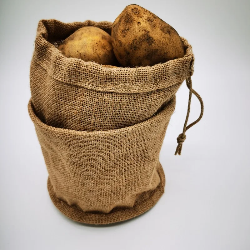 Factory custom wholesale eco friendly strong grocery shopping linen jute tote bag with leather handle