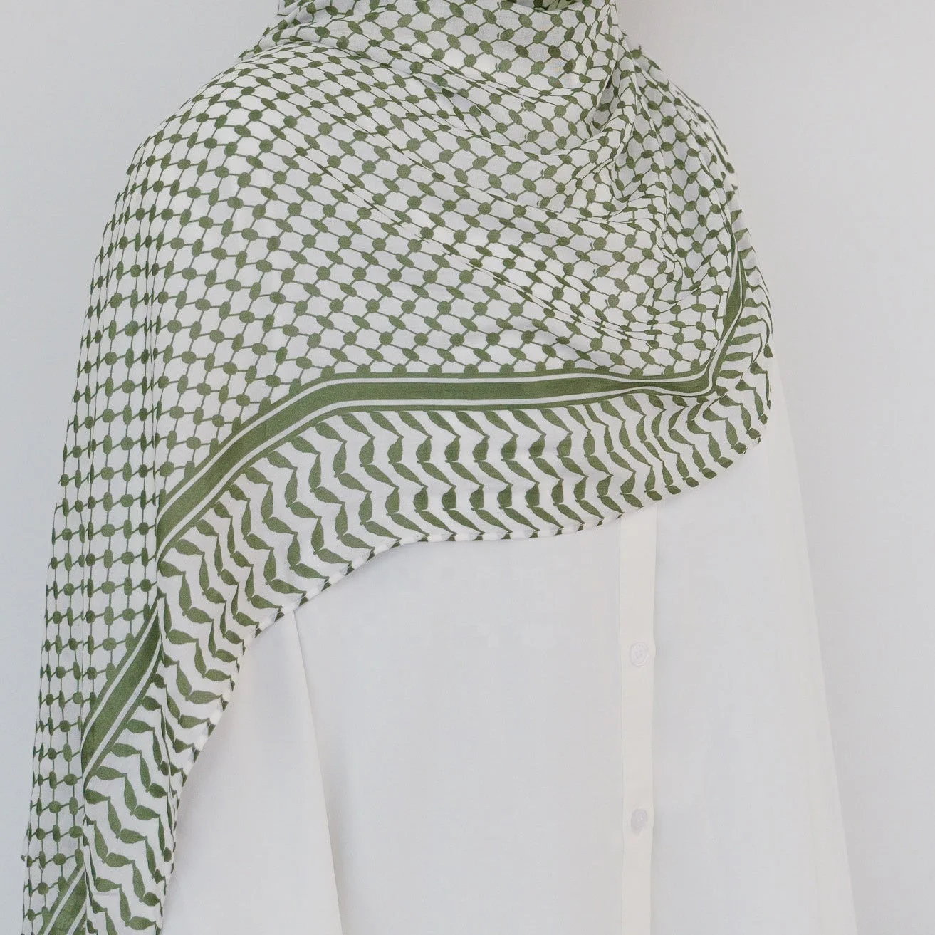 net print modal ladies hijab for muslim palestine keffiyeh scarf breathable light weight chiffon hijab