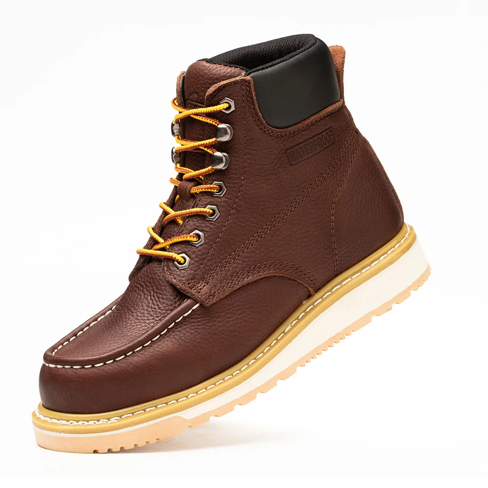 Crazy Horse Leather EVA Phylon Sole Goodyear welted Work Boots safety shoes for mens