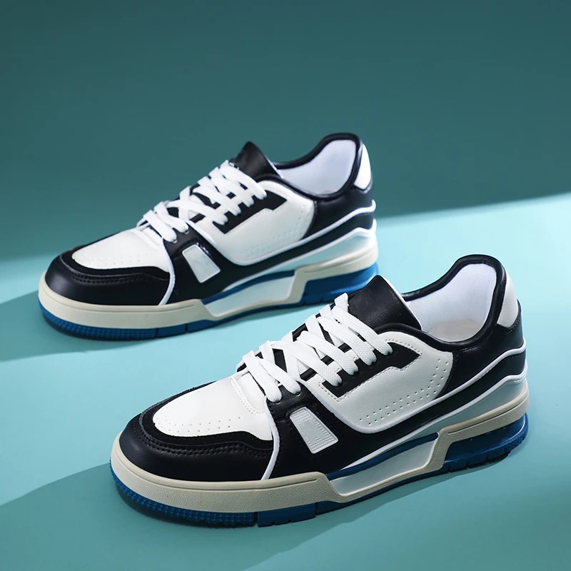 Manufacture High Quality Custom High Low Cut Luxury PU Leather Blank Men Skate Basketball Style Shoes