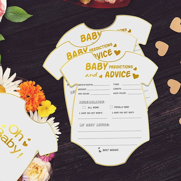 Пользовательские 5x6 дюймов 50 новых родительских сообщений и прогнозирующих карт игра baby shower