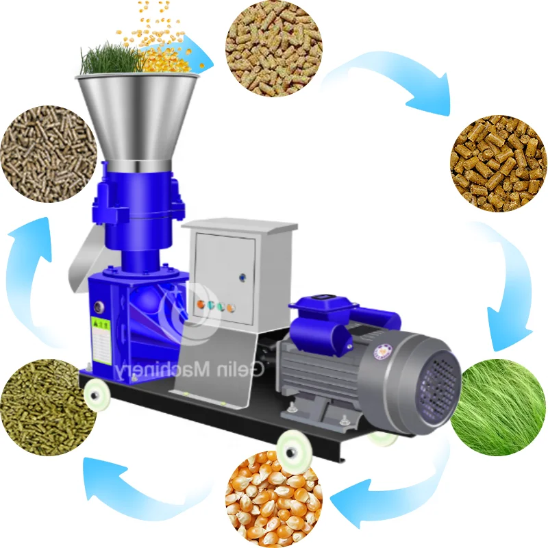 Direct selling small household pelletizer animal pellet Straw soybean meal feed pellet machine