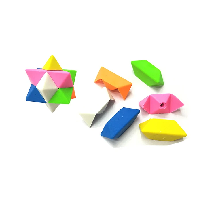 promotional puzzle cube eraser, cartoon colorful children gift creative DIY puzzle eraser