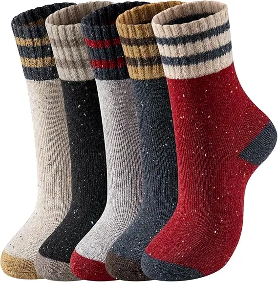 Unisex Thick Knit Warm Casual Wool Crew Winter Socks