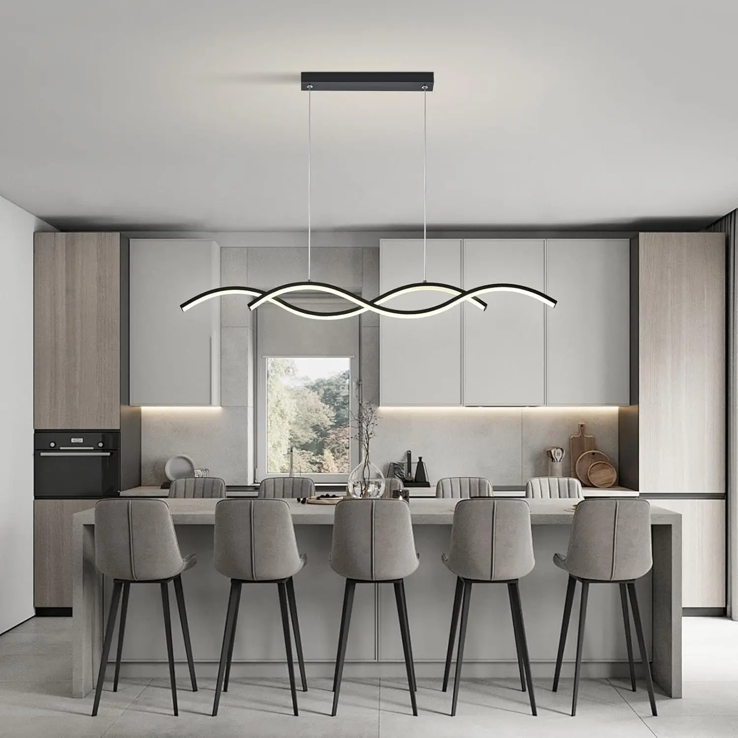 Modern Simple Design chandelier aluminum long linear led pendant lamp Modern Hanging Lamp